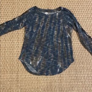 XCVI Navy Tie-Dye Long Sleeve Top XL